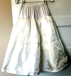 Young Ladies White Underskirt Tulle Petticoat Taffeta Skirt Elastic Waist Skirt - Picture 1 of 6