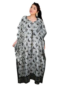 Women's Boho Recycled Silk Kimono Kaftan Maxi Dress Beach Wedding Caftan S-XL - Picture 1 of 1