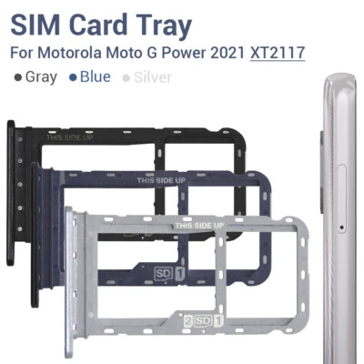 Repuesto Bandeja Tarjeta SIM Para Motorola Moto G Power 2021 XT2117 Plateado Foto 1 de 4