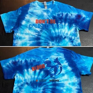 Medium Shark Week Tie-Dye Don’t Be Cold Blooded Red Cross Donate Blood T-Shirt M - Picture 1 of 8
