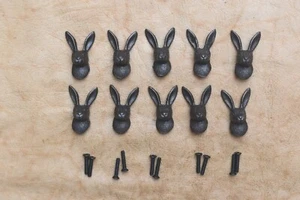 Perilla con forma de cara de conejo de hierro fundido vintage mango de cajón perillas de armario tirar 10 piezas - Imagen 1 de 7