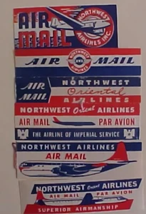 US  AIR LABLES NORTHWEST 6 DIFF MINT NH 3 WITH AIR PLANE PICTURE - Picture 1 of 1