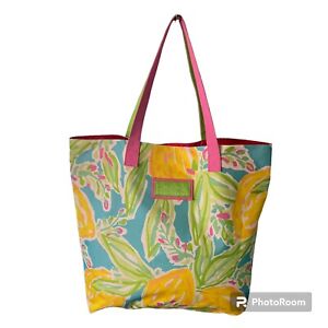 Lilly Pulitzer for Estee Lauder Lemon Beach Tote Bag Nearly new!