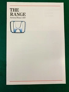 HONDA RANGE 1987 SALES BROCHURE 22 PAGES LEGEND CIVIC CRX PRELUDE ACCORD INTEGRA - Picture 1 of 6