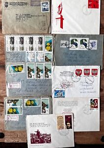 Poland -  9 covers from 1947 - some airmails to England, Switzerland