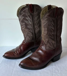 Vtg Durango TR674 Western Cowboy Boots Men 10 1/2 Brown Soft Leather Pointed Toe - Picture 1 of 9