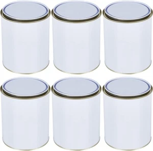 Cubo de pintura metálica vacío de 500 ml latas completo con tapas, paquete de 6 - Imagen 1 de 6