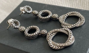 Andrea Candela 18k Gold Sterling Diamond Chandelier Love Knot Earrings - Picture 1 of 11