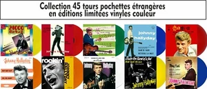 JOHNNY HALLYDAY - Pack 10 45t COLOR COLLECTION FOREIGN POUCHES - Picture 1 of 1