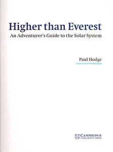 HIGHER THAN EVEREST-Adventuring the Solar System-Hodge/ASTRONOMY/Illus/Free Ship - Imagen 1 de 6