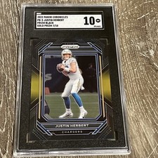 2022 Justin Herbert Chronicles Prizm Black Gold /10 SGC 10!