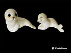 Vintage Mother and Baby White Seal Figurine  Set Ceramic by Oxford