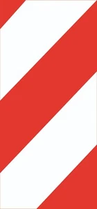 Warnfolie Typ2, flexibel, rot/weiß, 138x288mm, linksweisend -  #60230 - Bild 1 von 2