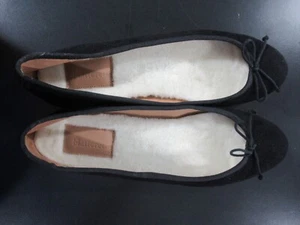 Flattered Black Velvet Women’s Size US 11 Ballet Flats Made in Spain Preowned - Picture 1 of 3