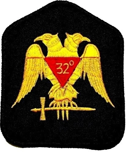 Masonic 32 Degree 32nd Scottish Rite Embroidered Iron-On Emblem Patch - Image 1 of 1