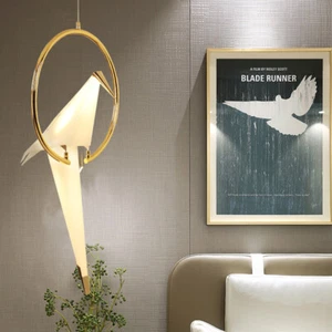 Art Deco Vivid Bird Hanging Ceiling Light Sleek Modern Cafe Deco Pendant Light - Picture 1 of 9