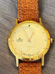 Lorus Gold Mickey Mouse Disney watch. Gold embedded Mickey on watch face. - Picture 1 of 8