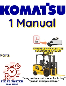KOMATSU FG45ST-7 FORKLIFT PARTS MANUAL PDF USB - Picture 1 of 2