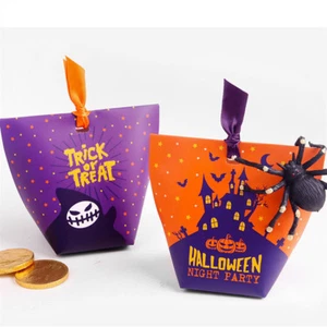 10-50Pcs New Halloween Night Ghost Paper Party Sweet Candy Favour Gift Boxes - Picture 1 of 5