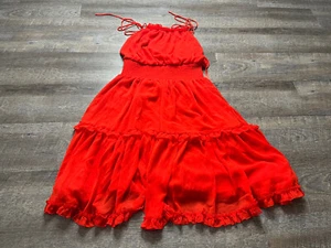Banana Republic Red Womens Dress Sleeveless with Ruffles Size Small K8 - Picture 1 of 5