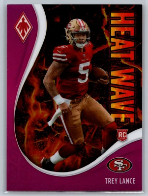 Trey Lance 2021 Panini Phoenix Heat Wave Pink Rookie /175 #15 SF 49ers - Image 1 of 2