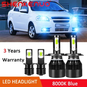 Für Chevy Aveo/Aveo5 2009-2011 4x LED Scheinwerfer 8000K 9003+H3 Nebelscheinwerfer Birnen - Bild 1 von 12