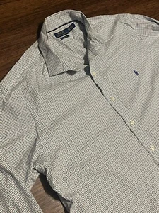 Ralph Lauren Men’s Blue Green Collard Long Sleeve Shirt XXL - Picture 1 of 8