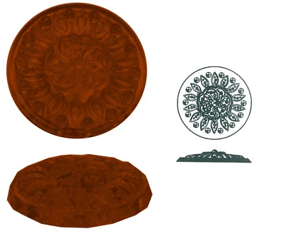 ULLMANNGLASS Phantasiestein aus Glas, 1 Stk., rund, Ø ca. 35 mm, h ca. 6 mm