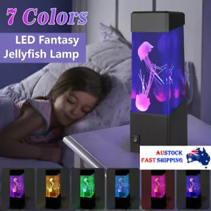 LED Jellyfish Light Lava Lamp Night Light Aquarium Multicolor Lighting Mood AU - Picture 1 of 12
