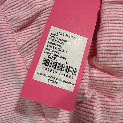 Nuevo con etiquetas Vestido Lilly Pulitzer Tisbury Lucky Catch Rayas Volantes Talla L Foto 1 de 4
