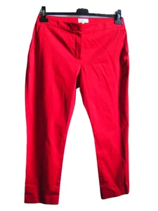 Linea red tapered trousers size 14, 26.5" Long, light cotton exc cond - Picture 1 of 5