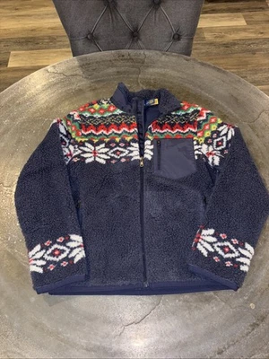Polo Ralph Lauren Boy's Fair Isle-Inspired Sherpa Fleece Jacket Medium 10-12 - Image 1 of 4