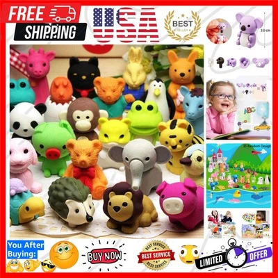 35 Piezas Gomas de Borrar Animales Escritorio Mascotas para Niños Animales Lápiz Gomas de Borrar a Granel Puzzle Era... Foto 1 de 4