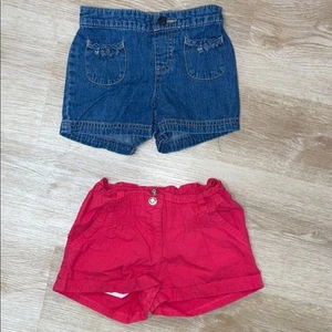 Pokito pink shorts 6/7 & jumping beans denim jean shorts 6 - Picture 1 of 3
