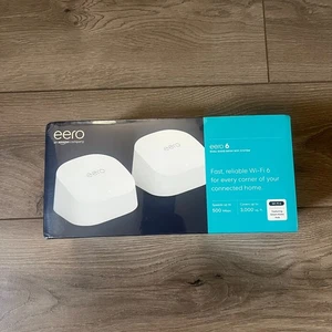 eero 6 AX1800 Dual-Band Mesh Wi-Fi 6 System (2-pack) - White - Picture 1 of 3