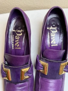 Vintage Pavel Purple Leather Womens Shoes Size 7N Made In Spain - Picture 1 of 9