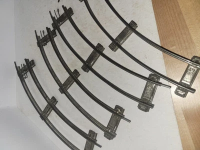  Vintage Marklin 2 Rail clockwork Track 8 curved pieces total- O Gauge - Image 1 of 4