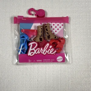NEW Barbie Shoes 5 Pair Doll Pink Sneaker Gladiator Sandal Blue Heel Red Wedge - Picture 1 of 2