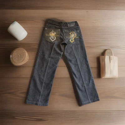 Vtg Y2K South Pole Jeans 34x32 Metal Thunder Embroidered Baggy Loose Skater Grid - Image 1 of 4