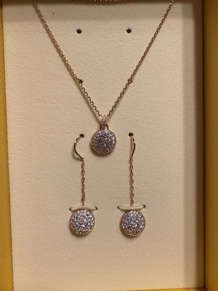 Juego de collar pendiente SWAROVSKI Meteora en oro rosa Foto 1 de 4