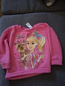 Girls Pink Besties Sweatshirt Size 5 - Picture 1 of 1