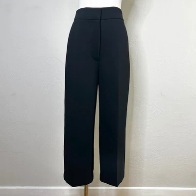 Pantalón Wilfred Aritzia Limitless Recortado Crepé Pierna Ancha Negro Pantalón de tiro alto 4 Foto 1 de 4