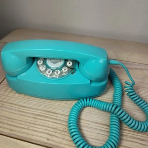 CROSLEY REPRO AQUA BLUE PRINCESA FIJO CON CABLE PULSADOR SIMULADO GIRATORIO - Imagen 1 de 9