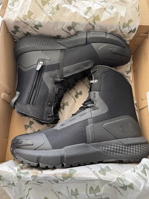 Stivali da lavoro tattici Under Armour UA Charged Valsetz Zip da uomo taglia 10D neri - Immagine 1 di 4