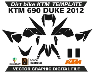 KTM DUKE 690 2012 Template Vector Ai CDR EPS PDF M201 - Picture 1 of 2