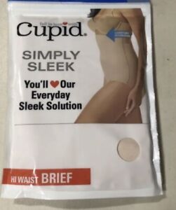 Cupid Women's Firm Control Sleeks Hi Waist Shaping Brief Beige Medium