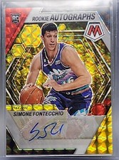 Simone Fontecchio RC 2022-23 Panini Mosaic Choice Fusion Red Yellow Prizm Auto 
