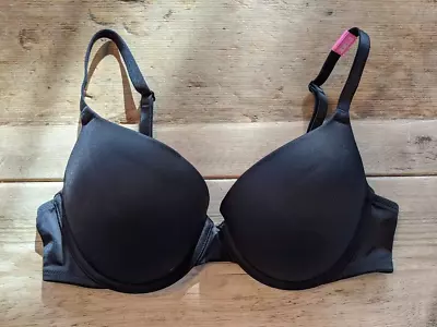 PINK Victoria's Secret Pure Black  Logo 36AA Wear Everywhere Push Up Bra VS - Image 1 of 2