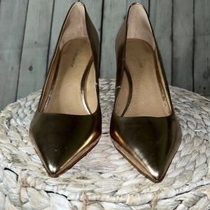 206 Collective rose gold leather pointed toe pumps Sz 10.5 - Picture 1 of 8