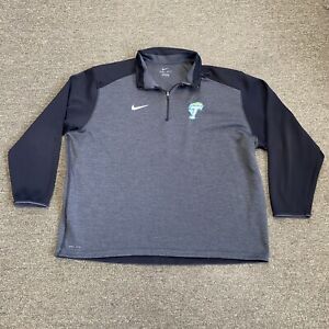 Tulane Green Wave Nike Sweatshirt Men's 3XL Black/Gray Quarter Zip Fleece